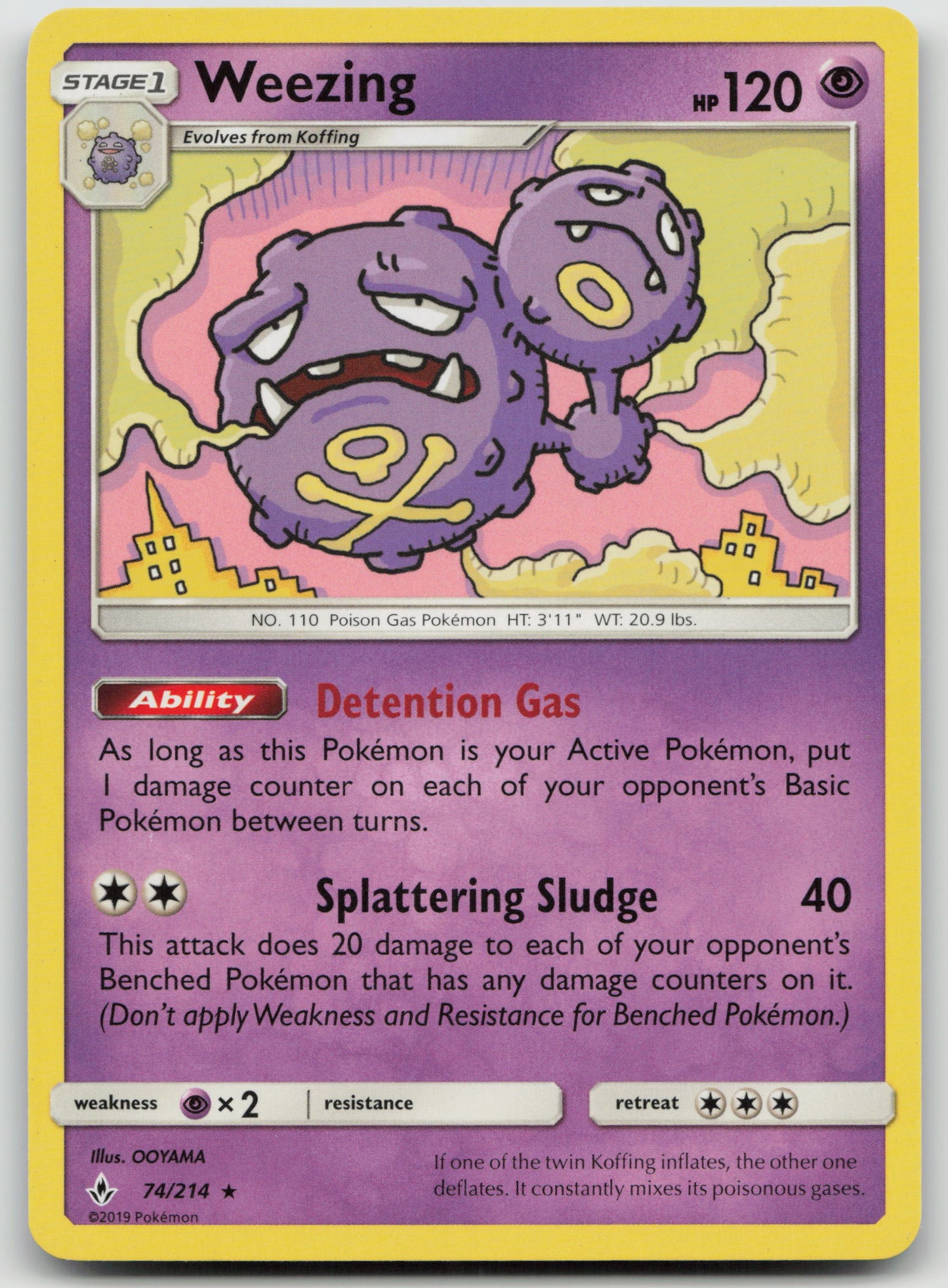 Weezing Rare Normal SM10 74/214 NM