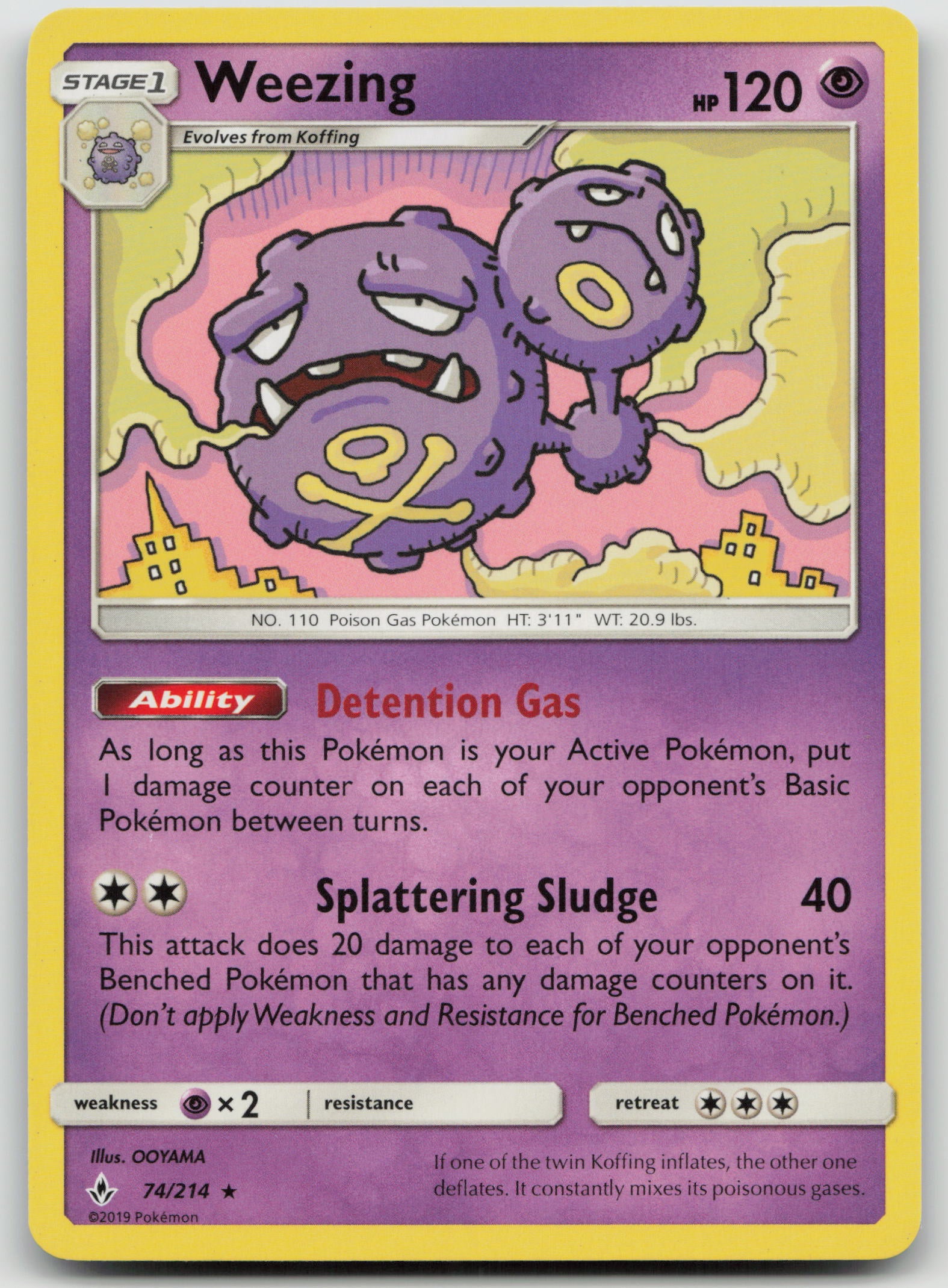 Weezing Rare Normal SM10 74/214 NM