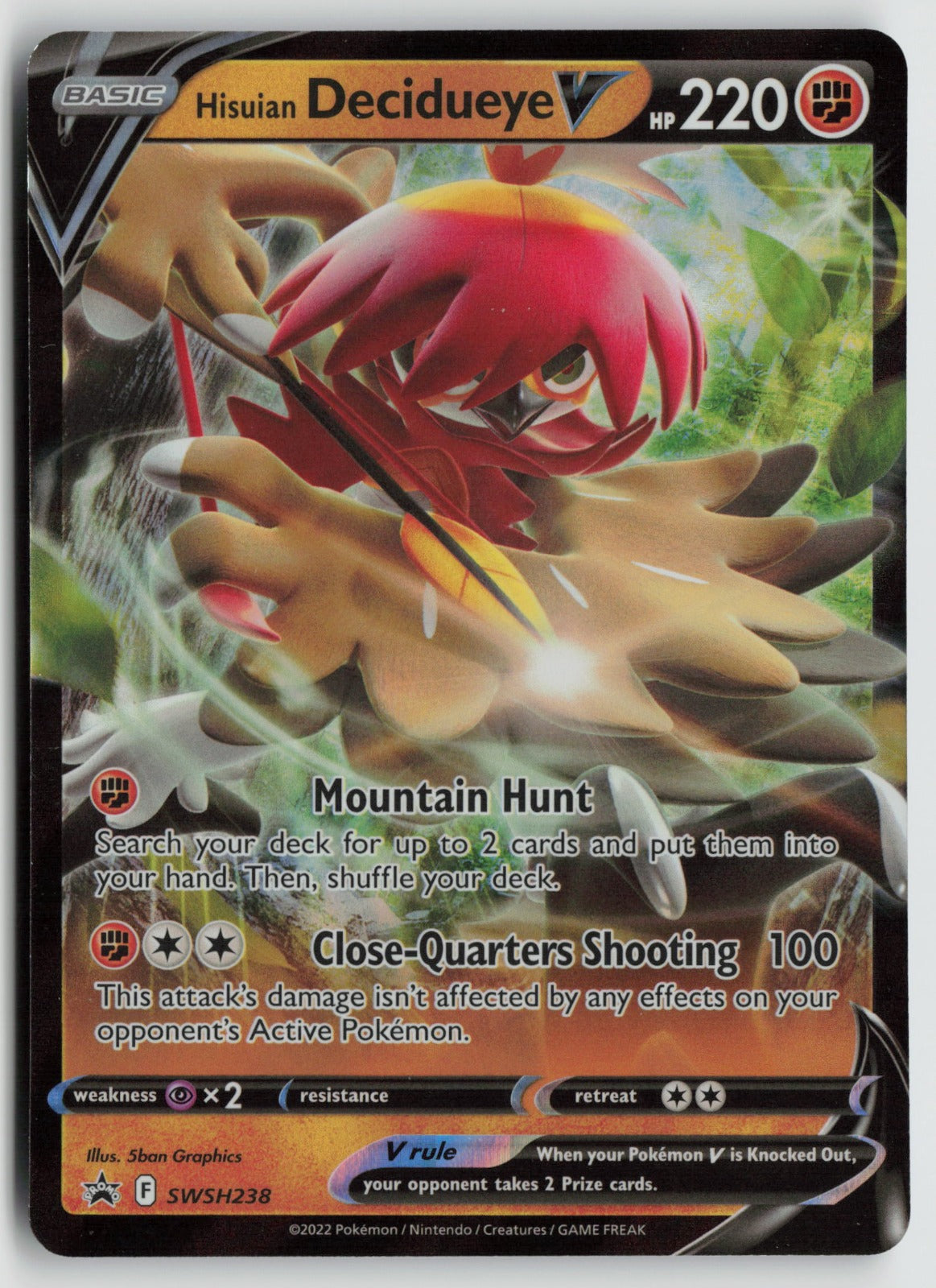Hisuian Decidueye V Promo Holo SWSD SWSH238 NM