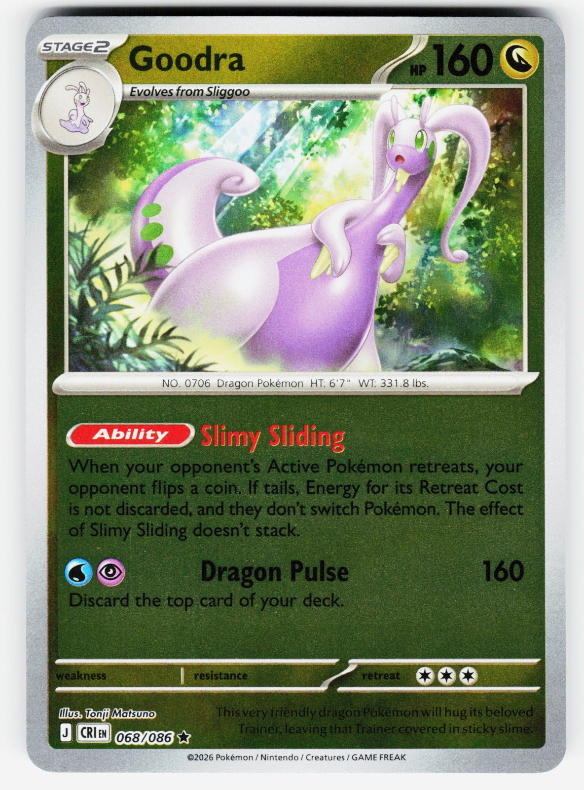 Goodra Rare Reverse Holo CRI 068/086 NM