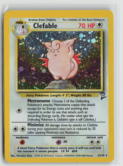 Clefable Holo Rare BS2 005/130 MP