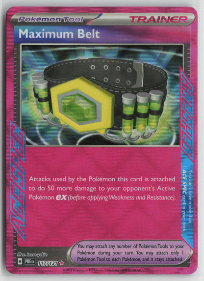 Maximum Belt ACE SPEC Rare SV: Prismatic Evolutions 117/131 NM-A