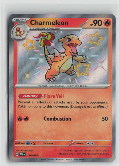 Charmeleon - Shiny Rare Holo PAF 110/091 NM