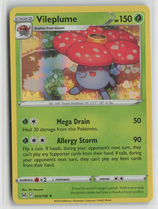 Vileplume Holo Rare SWSH11 003/196 NM