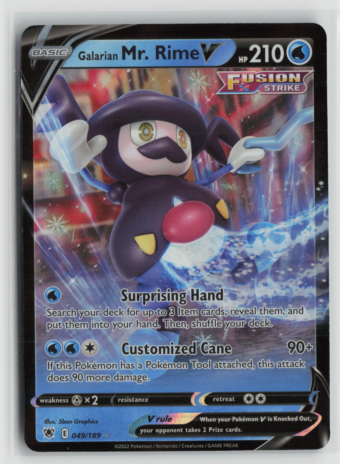 Galarian Mr. Rime V Ultra Rare Holo SWSH10 049/189 NM