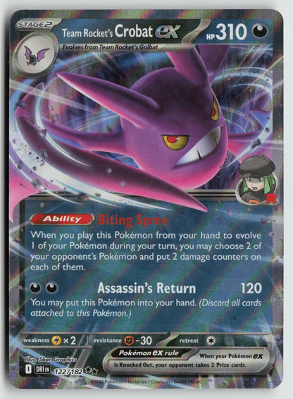 Team Rocket's Crobat ex Double Rare Holo DRI 122/182 LP