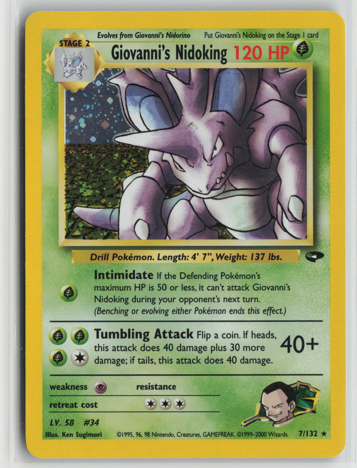 Giovanni's Nidoking Holo Rare Unlimited G2 007/132 NM