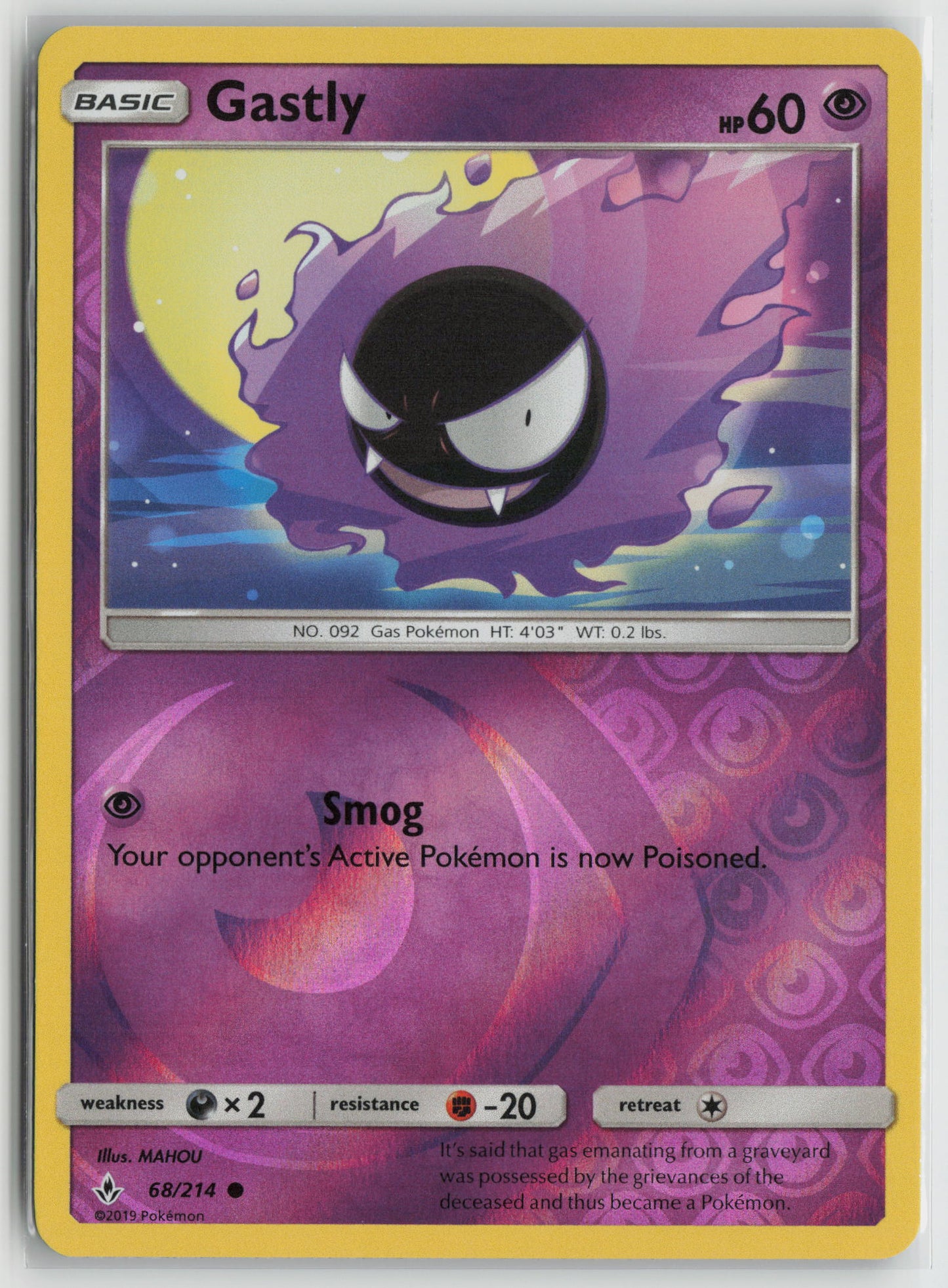 Gastly (68) Common Reverse Holo SM10 68/214 NM