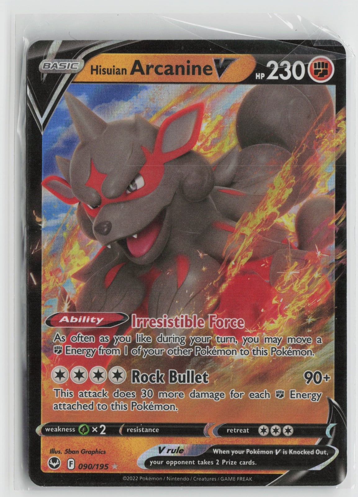 Hisuian Arcanine V Ultra Rare Holo SWSH12 090/195 NM