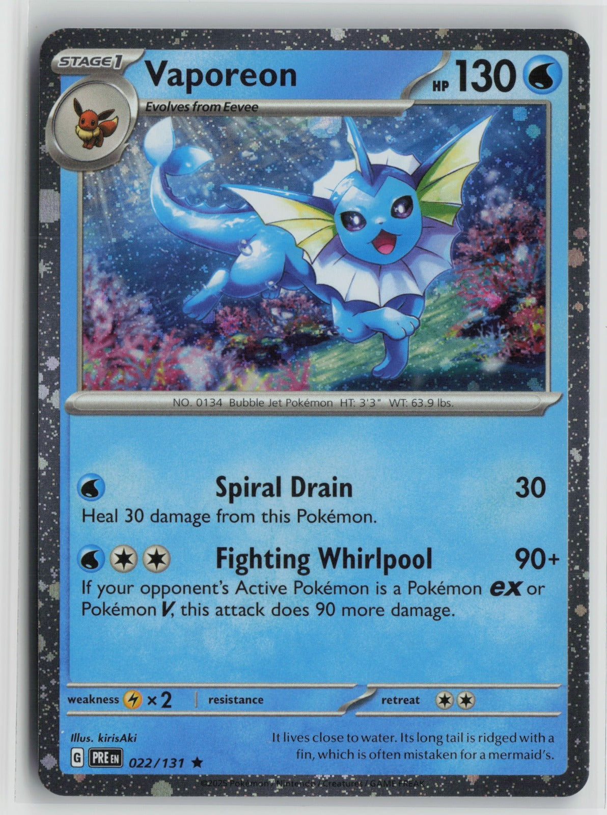 Vaporeon - (Cosmos Holo) Rare Holo MCAP 022/131 NM