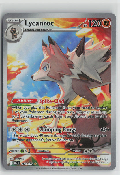 Lycanroc - Illustration Rare Holo JTG 166/159 NM