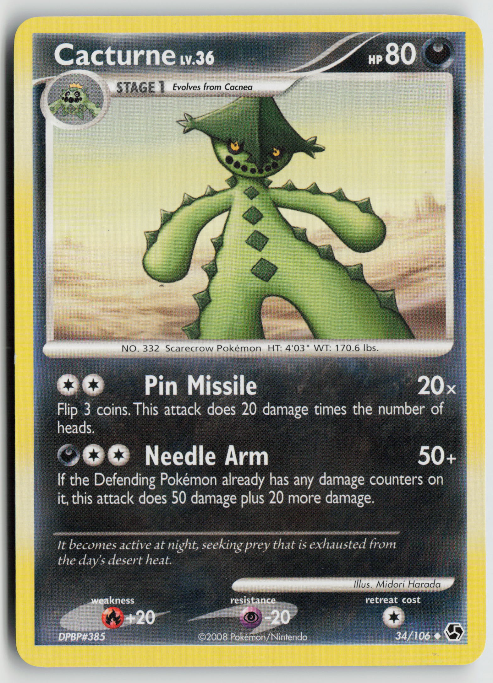 Cacturne Uncommon Great Encounters 34/106 NM