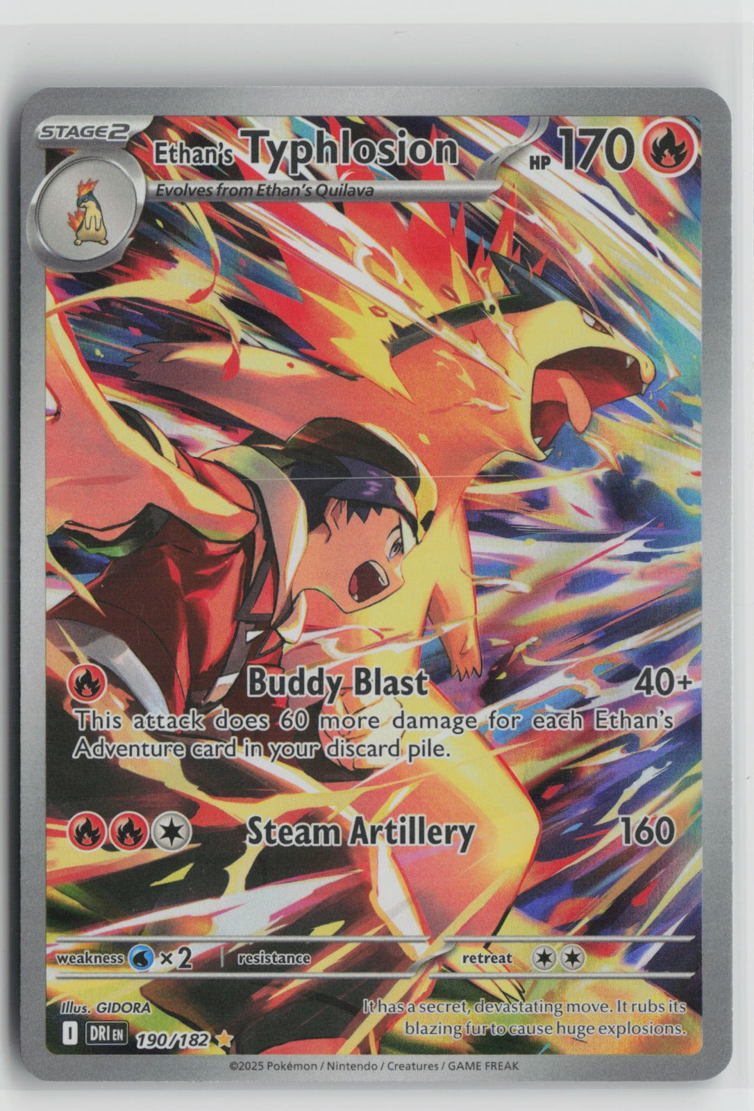 Ethan's Typhlosion Illustration Rare Holo DRI 190/182 NM