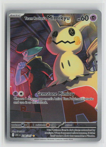 Team Rocket's Mimikyu Illustration Rare Holo ASC 238/217 NM