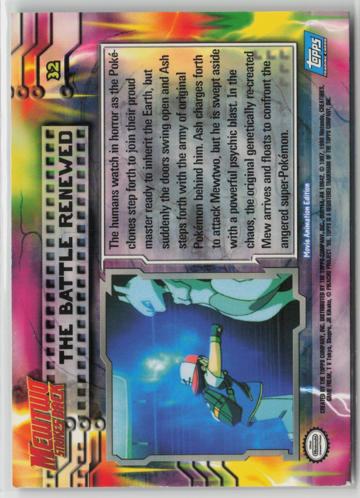 Topps The Battle Renewed Mewtwo Strikes Back #32 LP (Back)