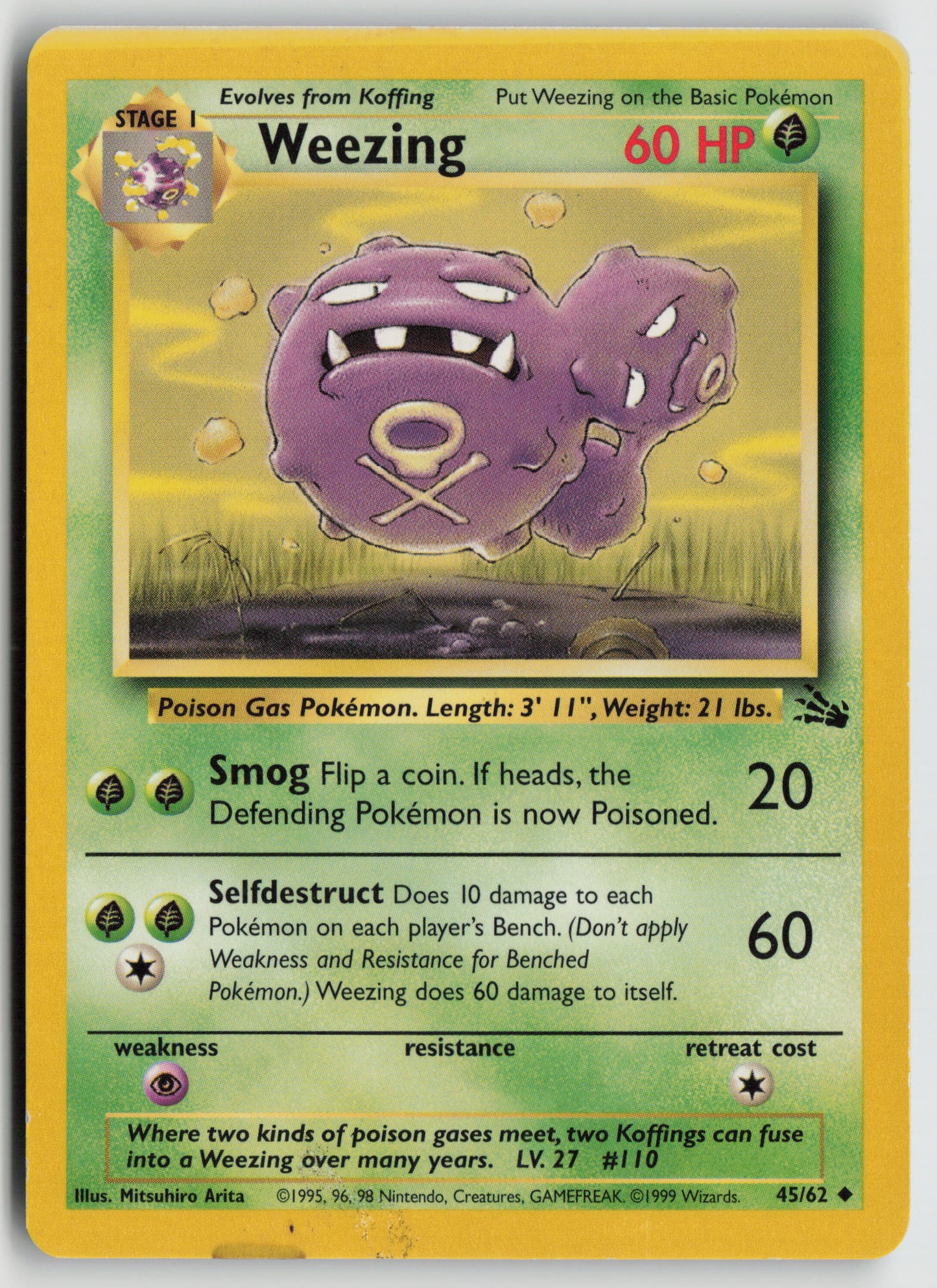 Weezing Uncommon Fossil 45/62 MP