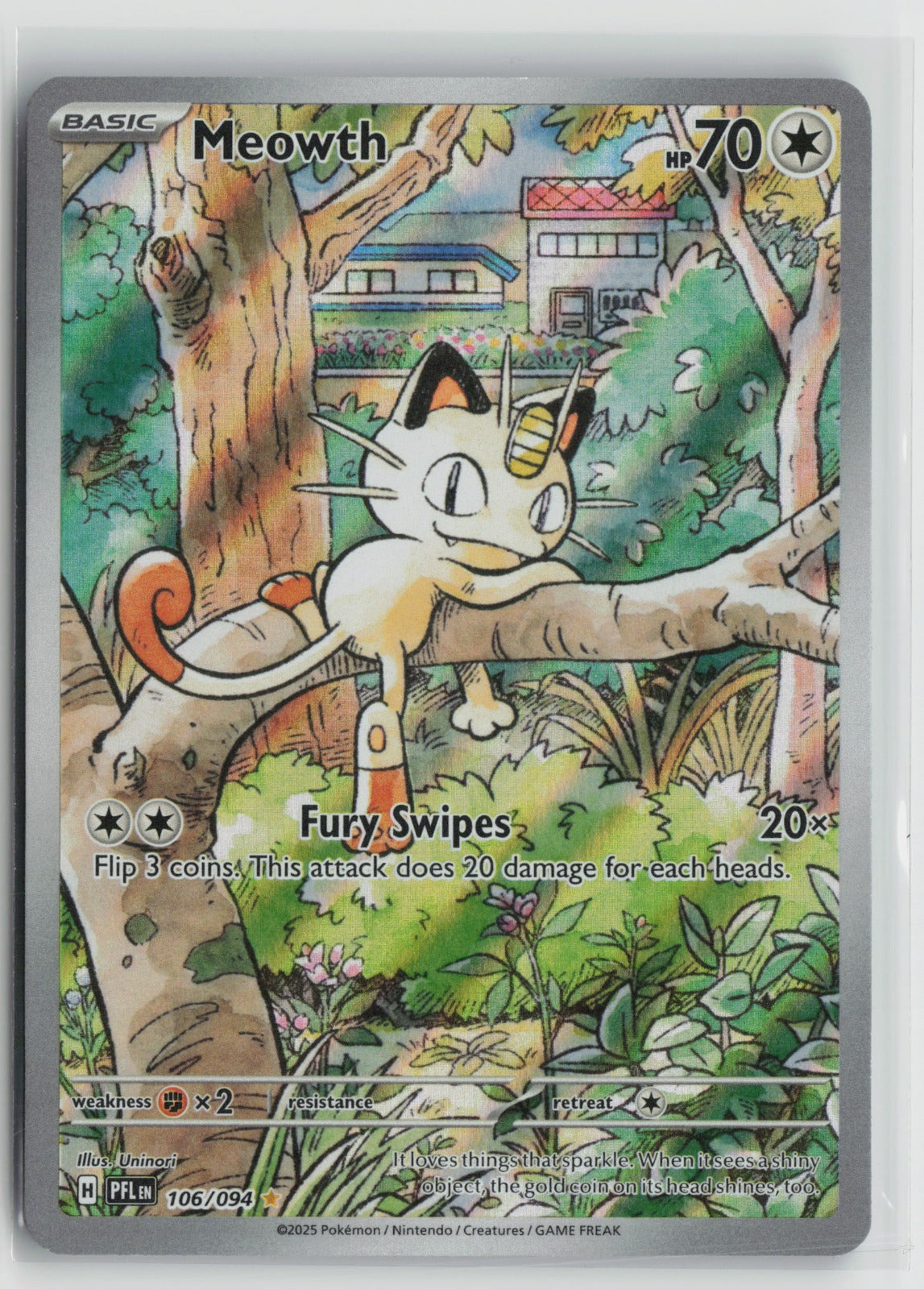 Meowth Illustration Rare Holo PFL 106/094 NM