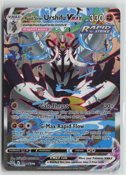 Rapid Strike Urshifu VMAX Alternate Art Secret Rare Holo SWSH05 170/163 NM