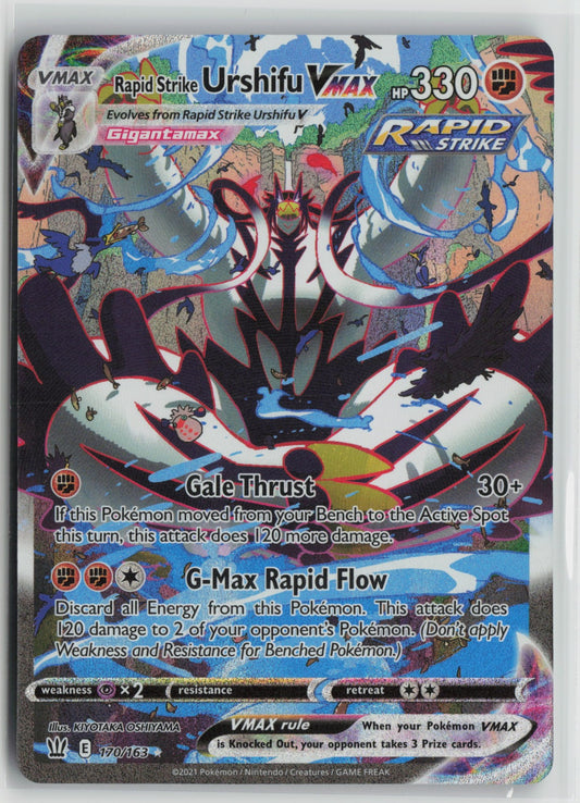 Rapid Strike Urshifu VMAX Alternate Art Secret Rare Holo SWSH05 170/163 NM