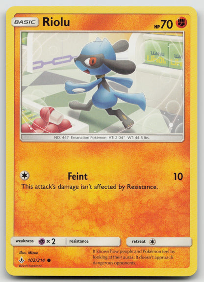 Riolu Common Normal SM10 102/214 NM