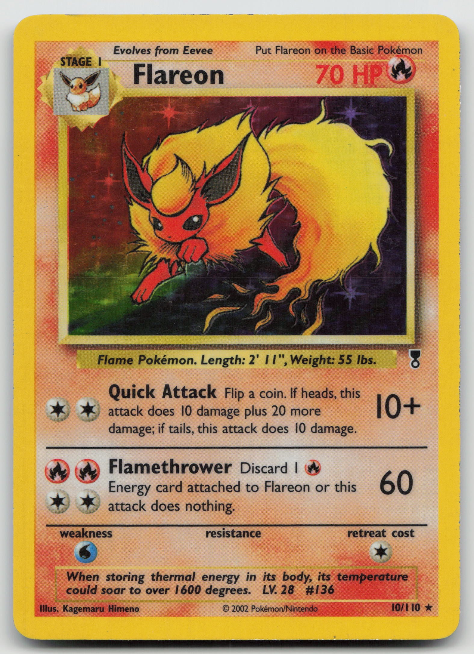 Flareon Holo Rare Holo LC 010/110 MP