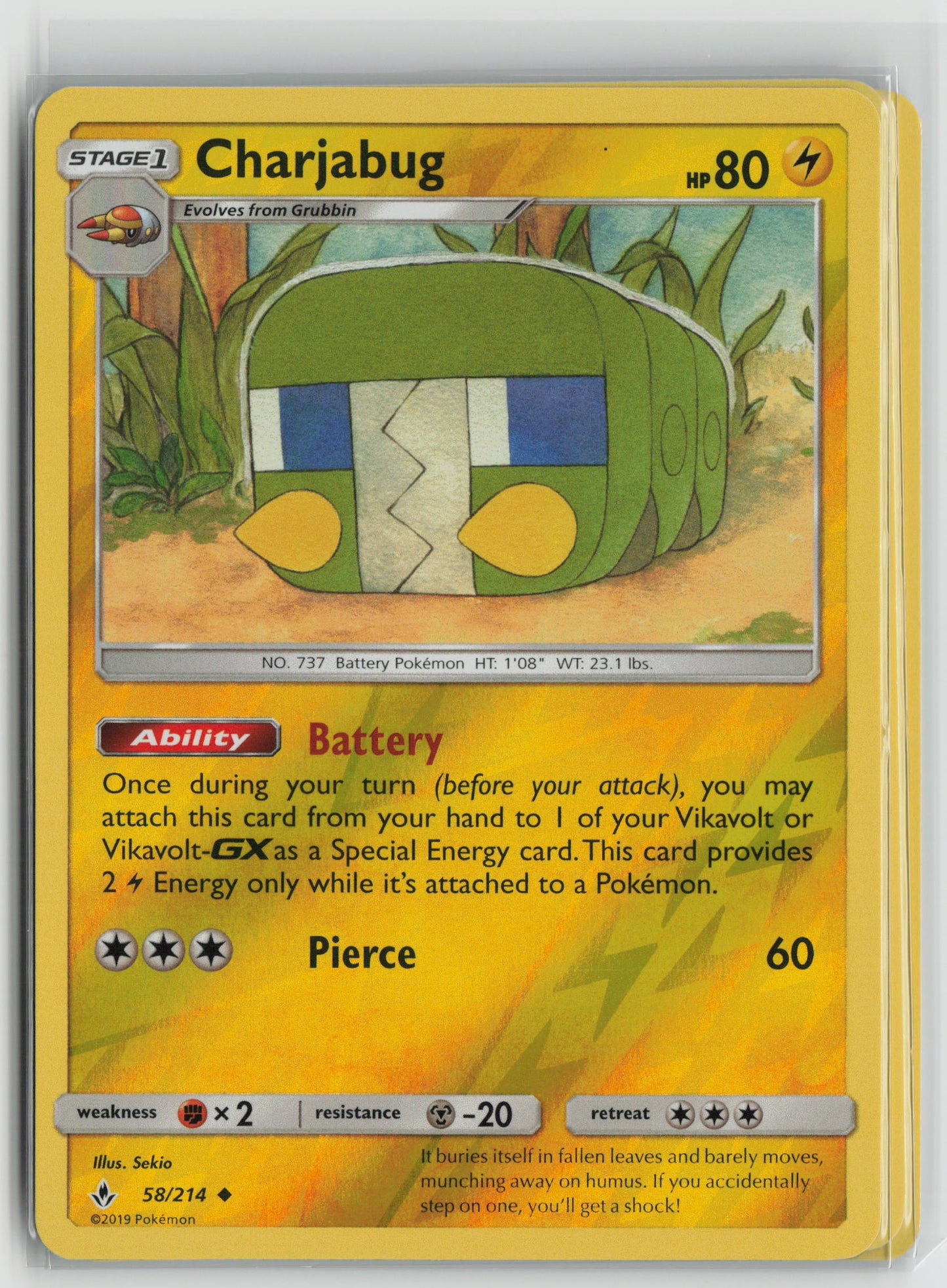 Charjabug Uncommon Reverse Holo SM10 58/214 NM