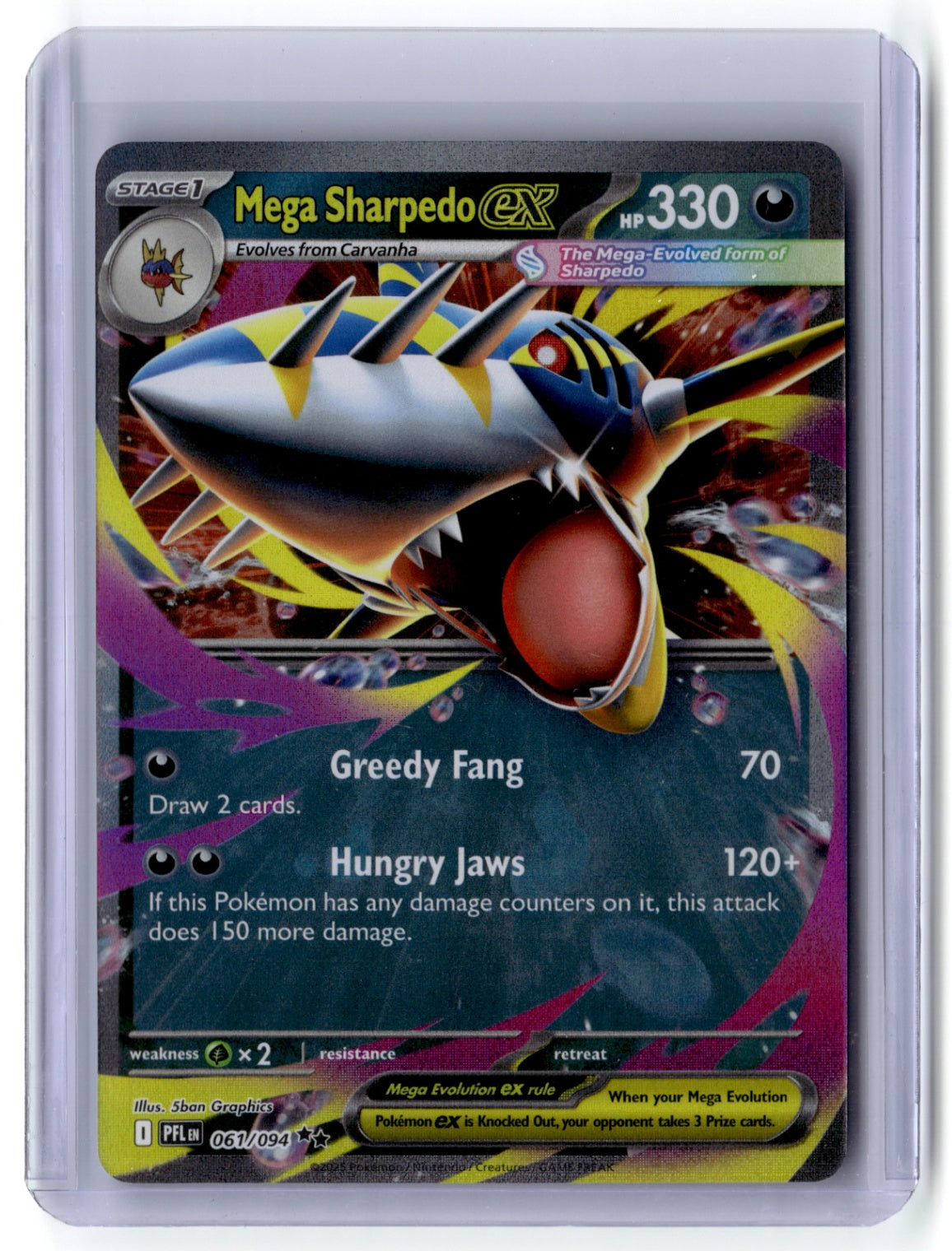 Mega Sharpedo ex - Double Rare ME02: Phantasmal Flames 061/094 NM