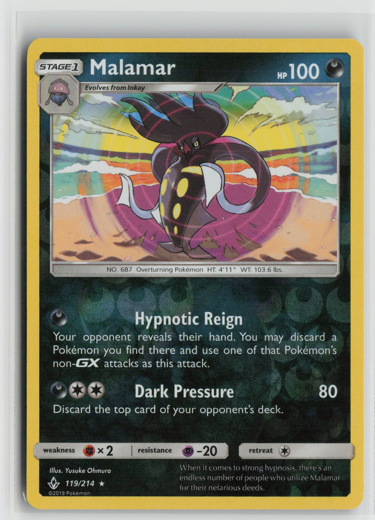 Malamar Holo Rare Reverse Holo SM10 119/214 NM