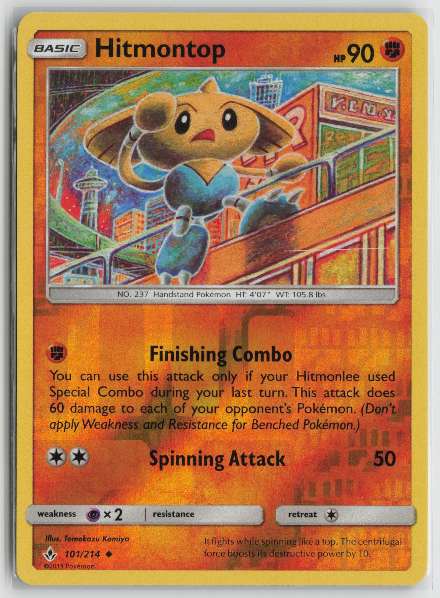 Hitmontop Uncommon Reverse Holo SM10 101/214 NM