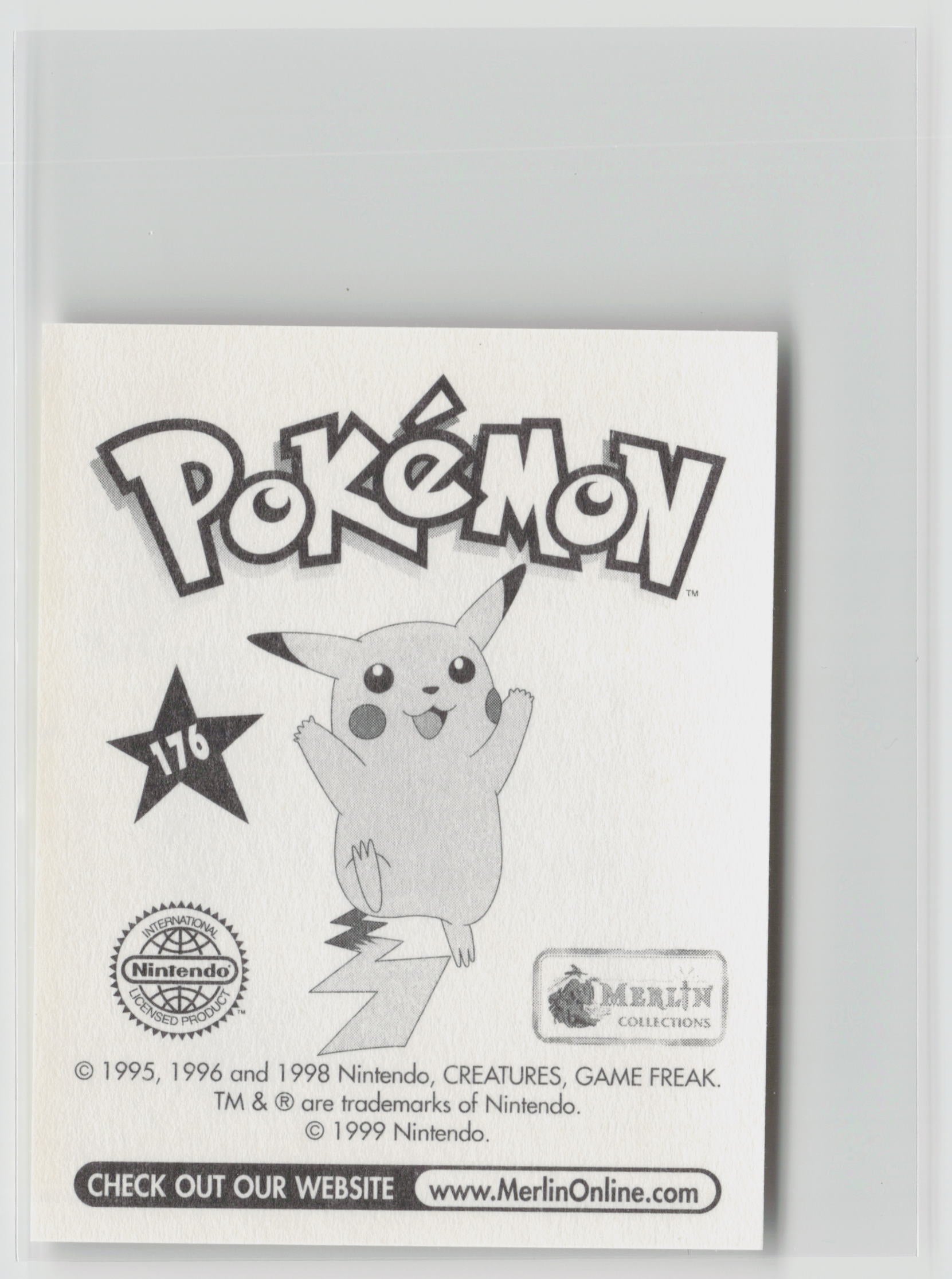 Hitmonlee - Merlin Topps Sticker 1999 #176 NM (Back)