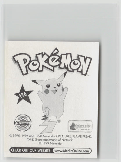 Hitmonlee - Merlin Topps Sticker 1999 #176 NM (Back)