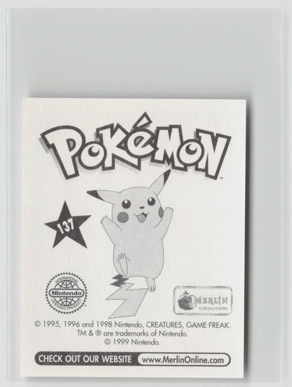Porygon - Merlin Topps Sticker 1999 #137 NM (Back)