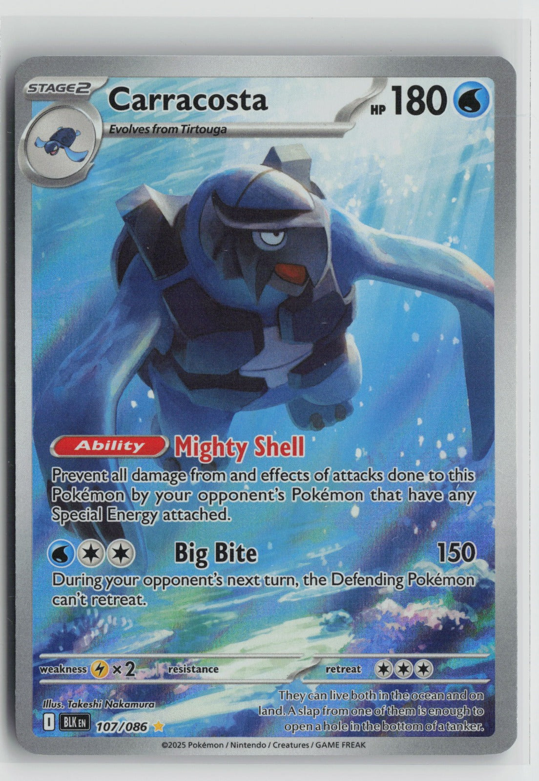 Carracosta - Illustration Rare Holo BLK 107/086 NM