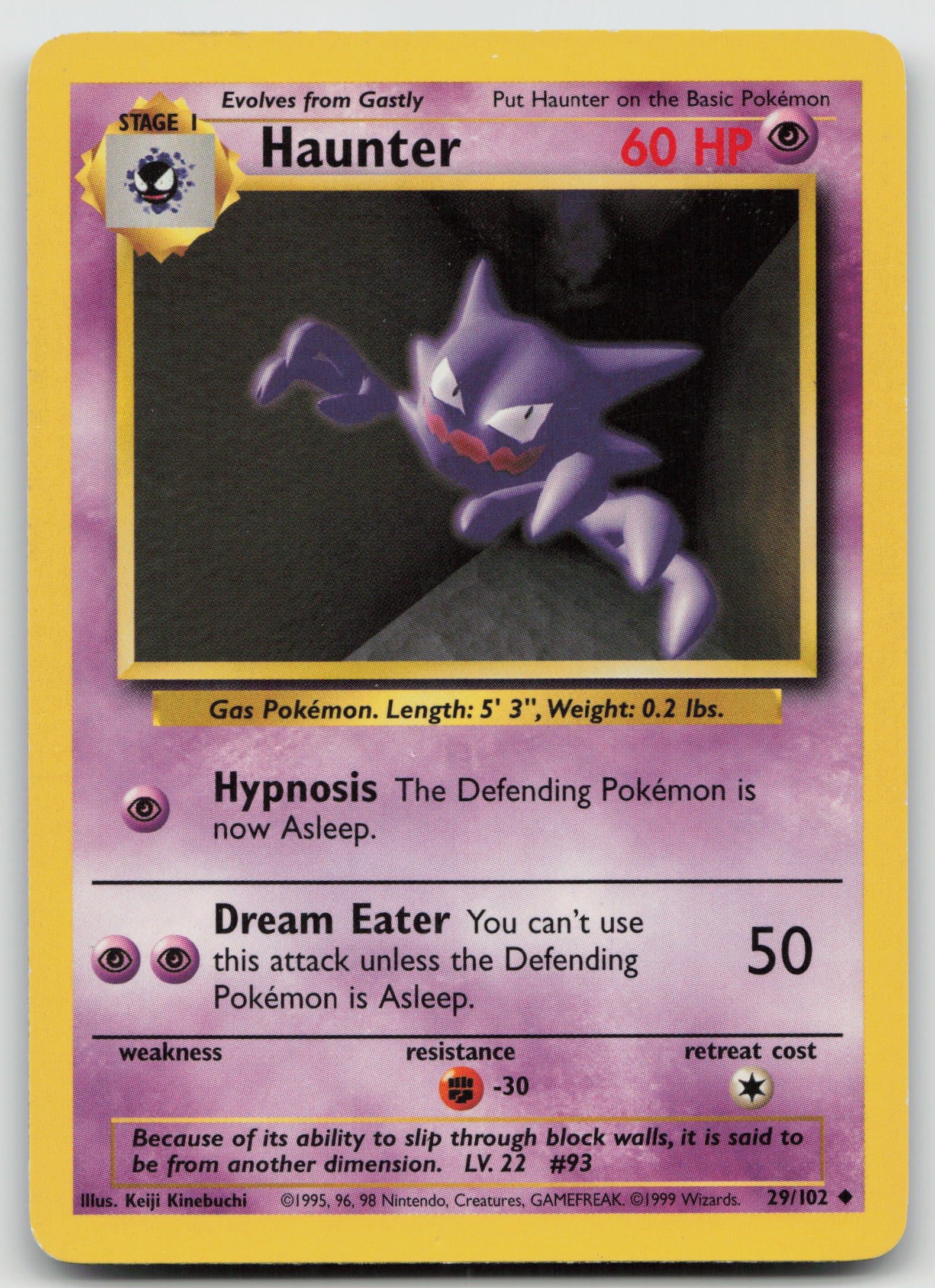 Haunter Uncommon Normal BS 029/102 HP