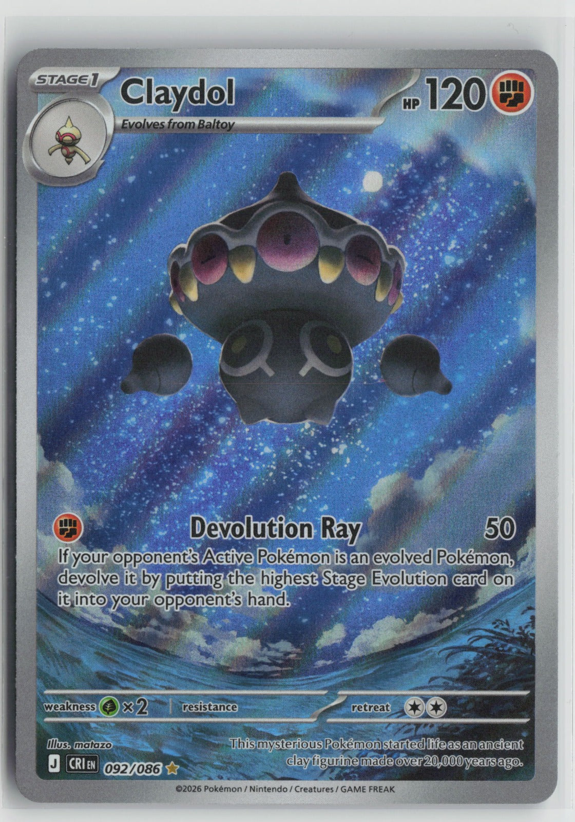 Claydol - Illustration Rare Holo CRI 092/086 NM