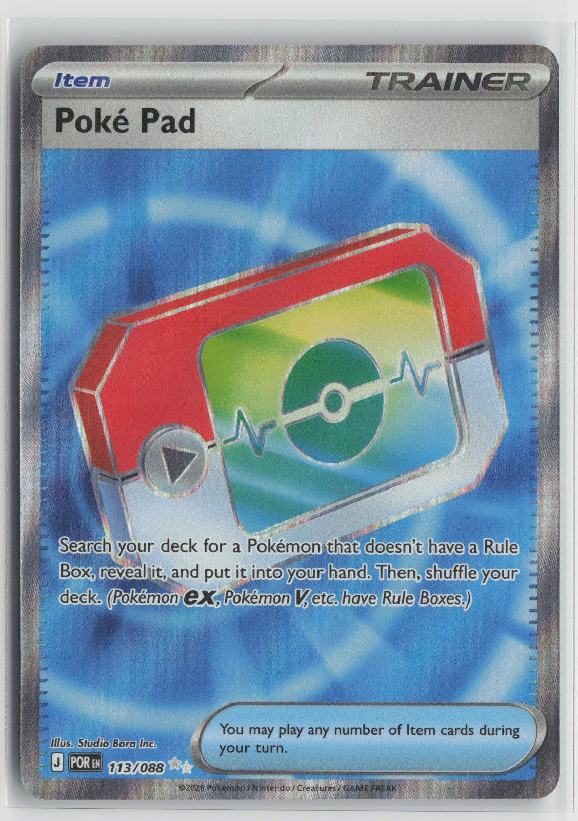 Poke Pad Ultra Rare Holo POR 113/088 NM