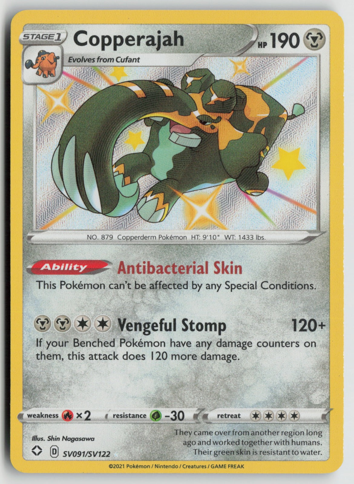 Copperajah Shiny Holo Rare Holo SHFSV SV091/SV122 NM