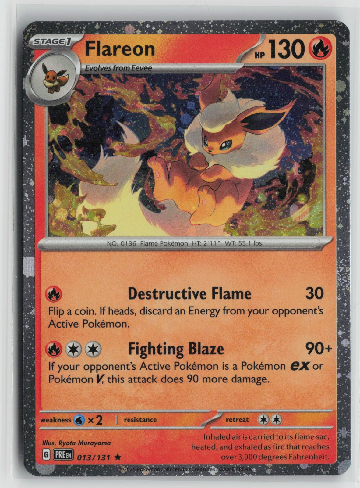 Flareon - (Cosmos Holo) Rare Holo MCAP 013/131 NM