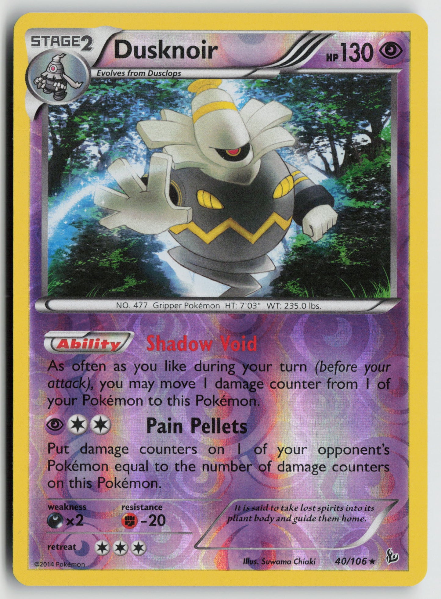 Dusknoir Holo Rare XY - Flashfire 40/106 NM