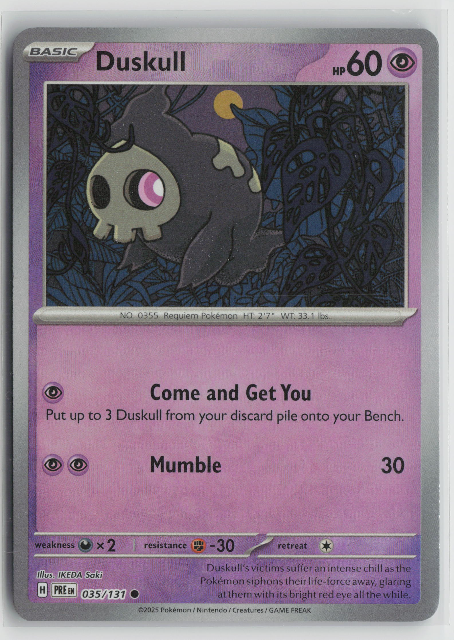 Duskull (Poke Ball Pattern) Common SV: Prismatic Evolutions 035/131 NM-B