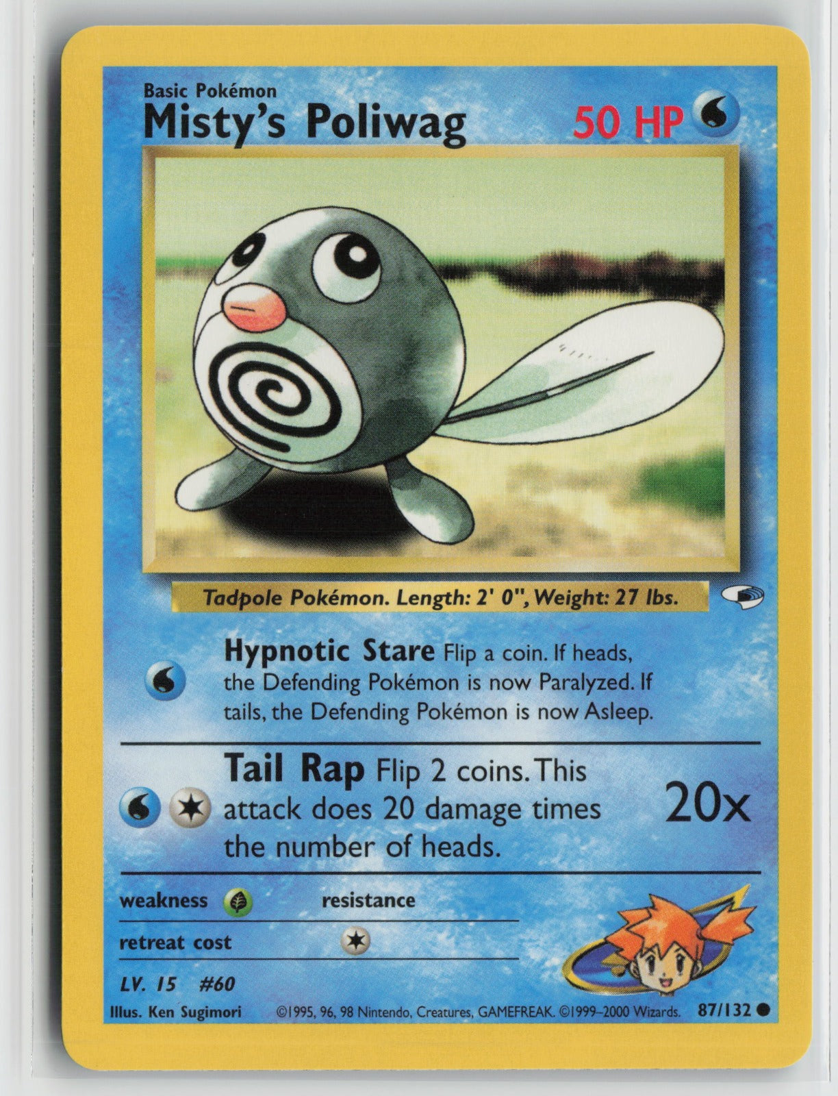 Misty's Poliwag Common Unlimited G1 087/132 NM