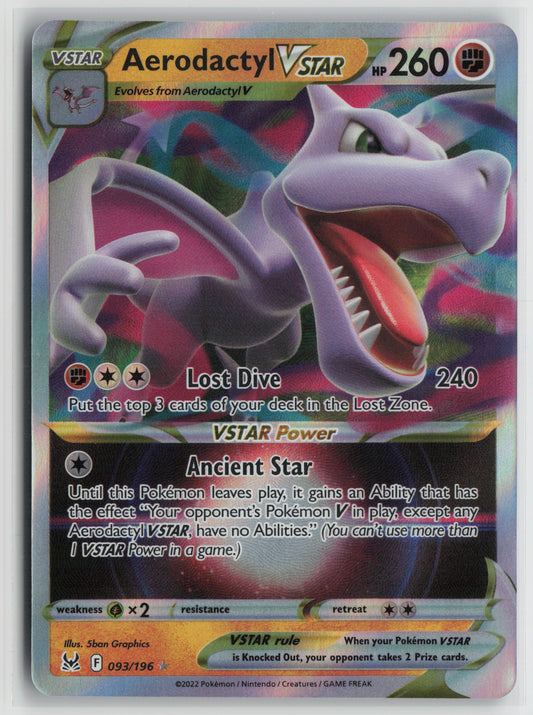 Aerodactyl VSTAR Ultra Rare SWSH11: Lost Origin 093/196 NM