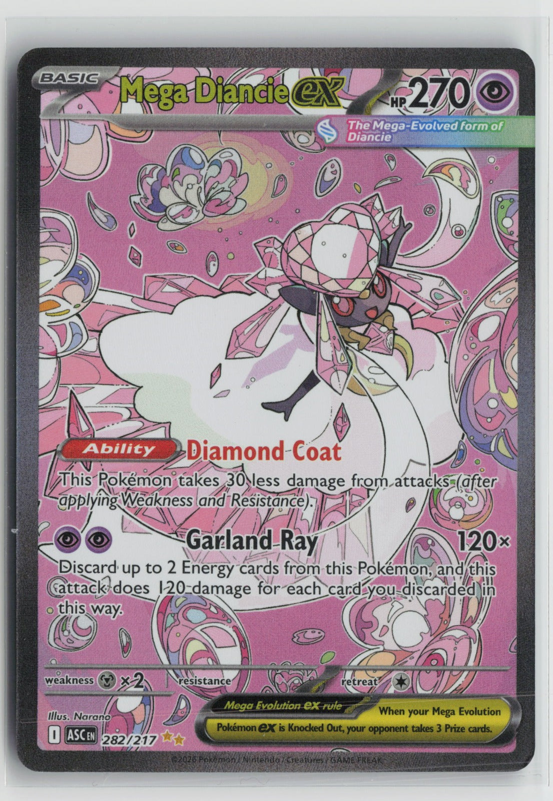 Mega Diancie ex Special Illustration Rare Holo ASC 282/217 NM