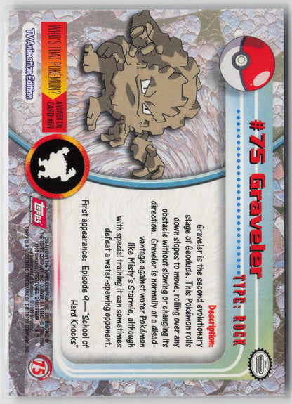 Graveler #75 Topps TV Animation Series 1999 Non-Holo NM (Back)