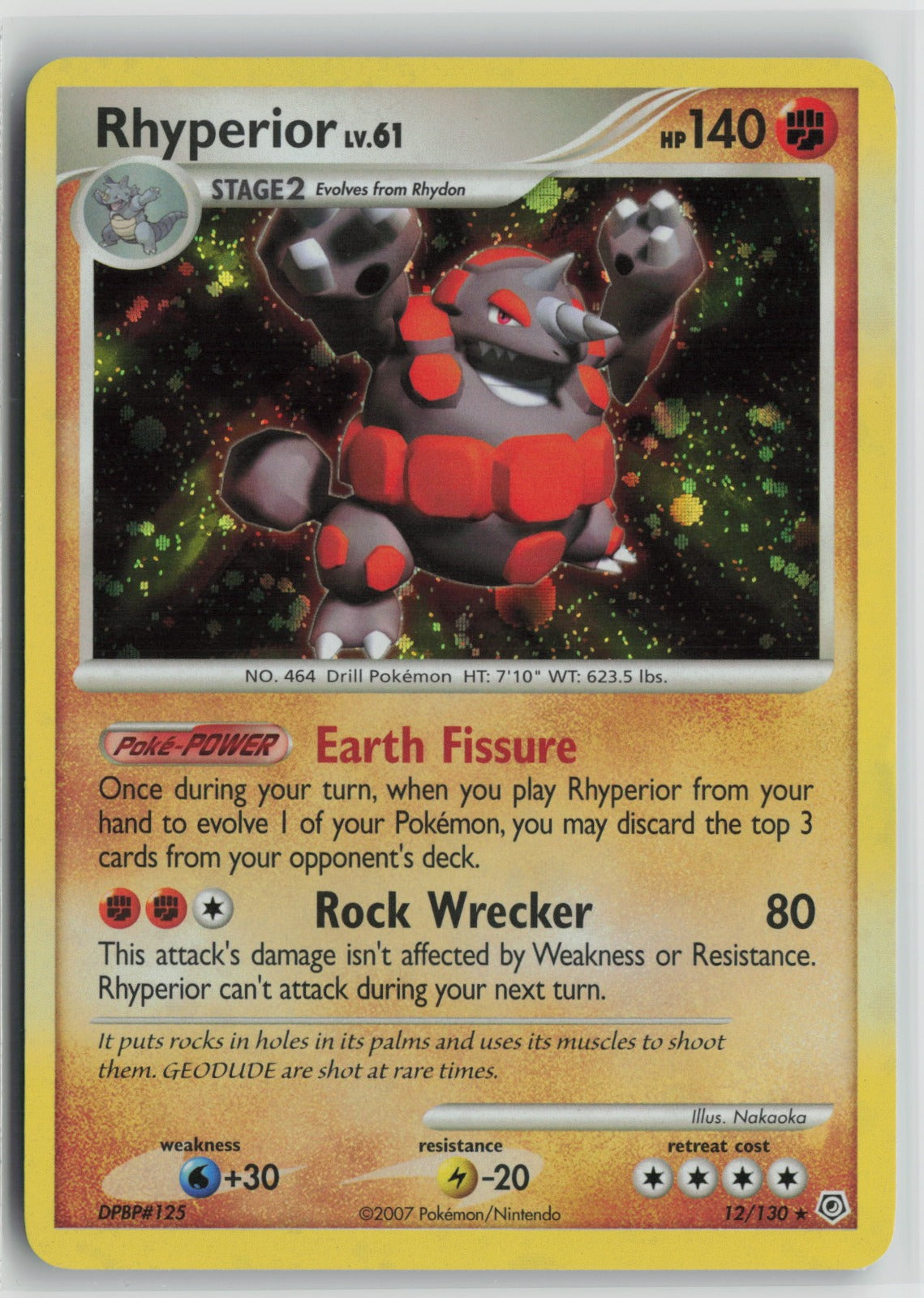 Rhyperior Holo Rare DP 12/130 LP