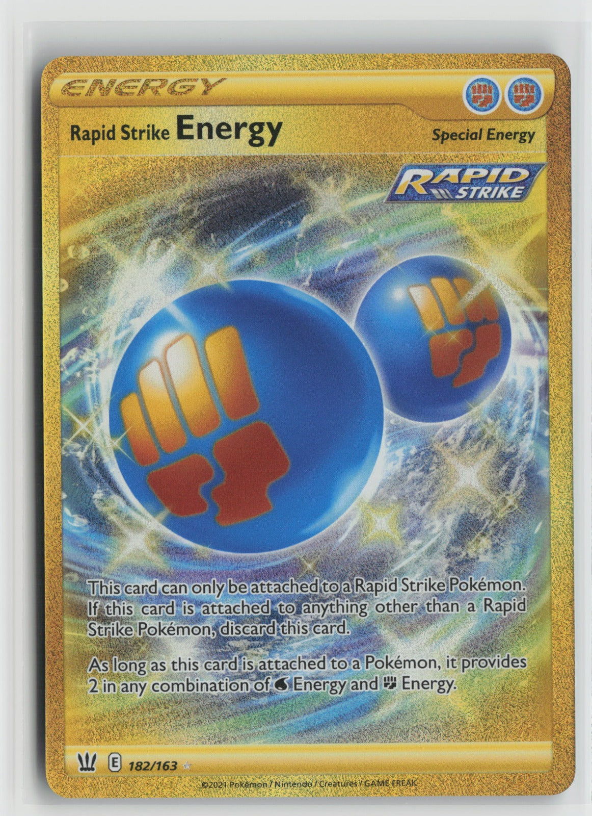 Rapid Strike Energy (Secret) Secret Rare Holo SWSH05 182/163 NM