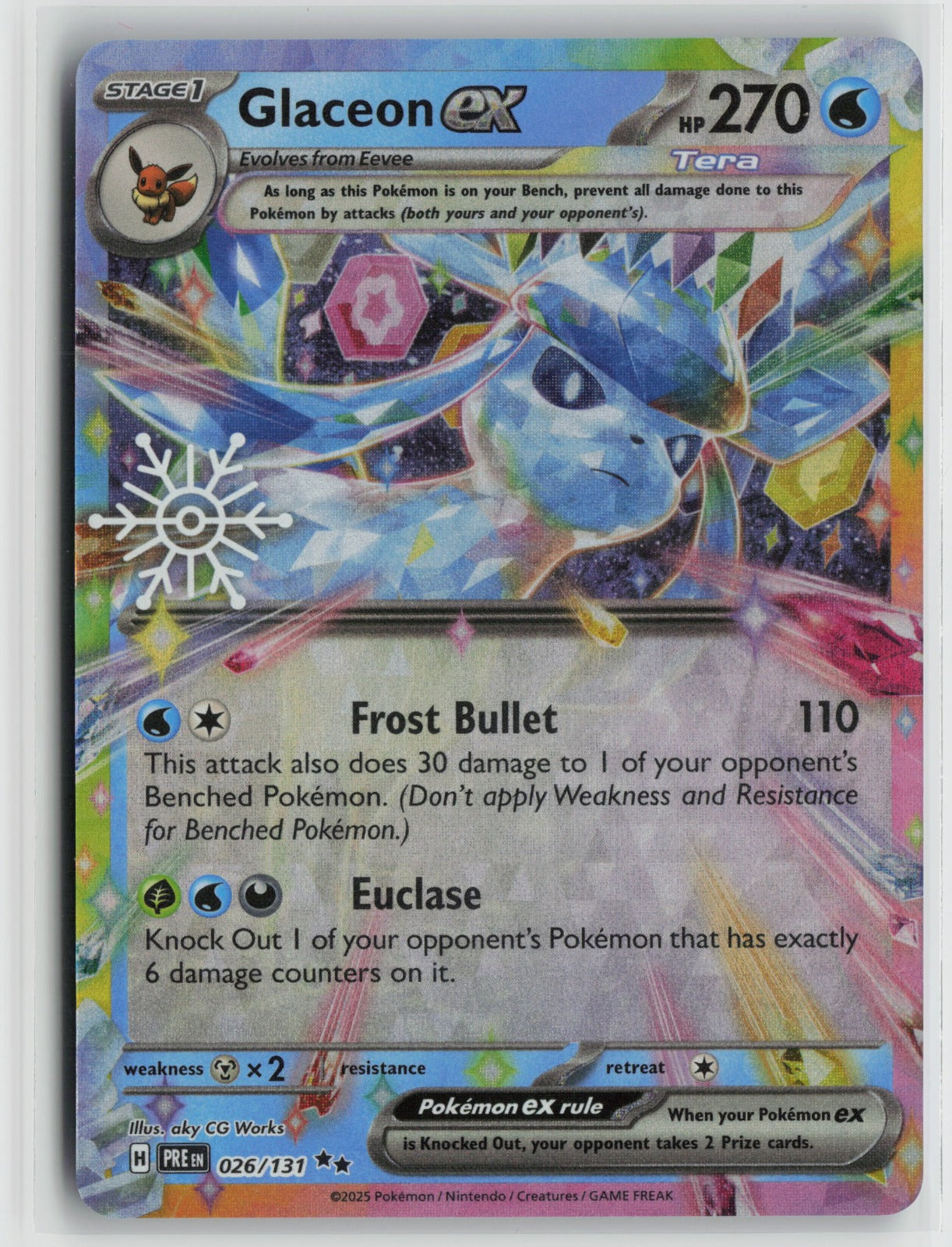 Glaceon ex - (Holiday Calendar) Double Rare Holo PRE 026/131 NM