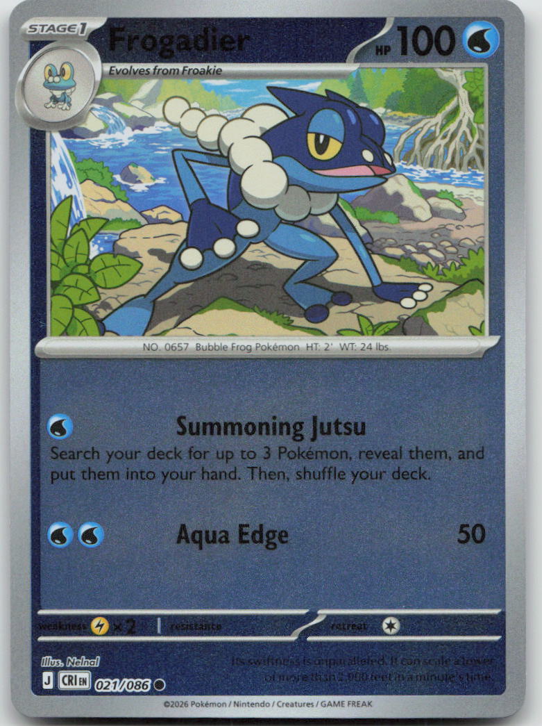 Frogadier Common Reverse Holo CRI 021/086 NM