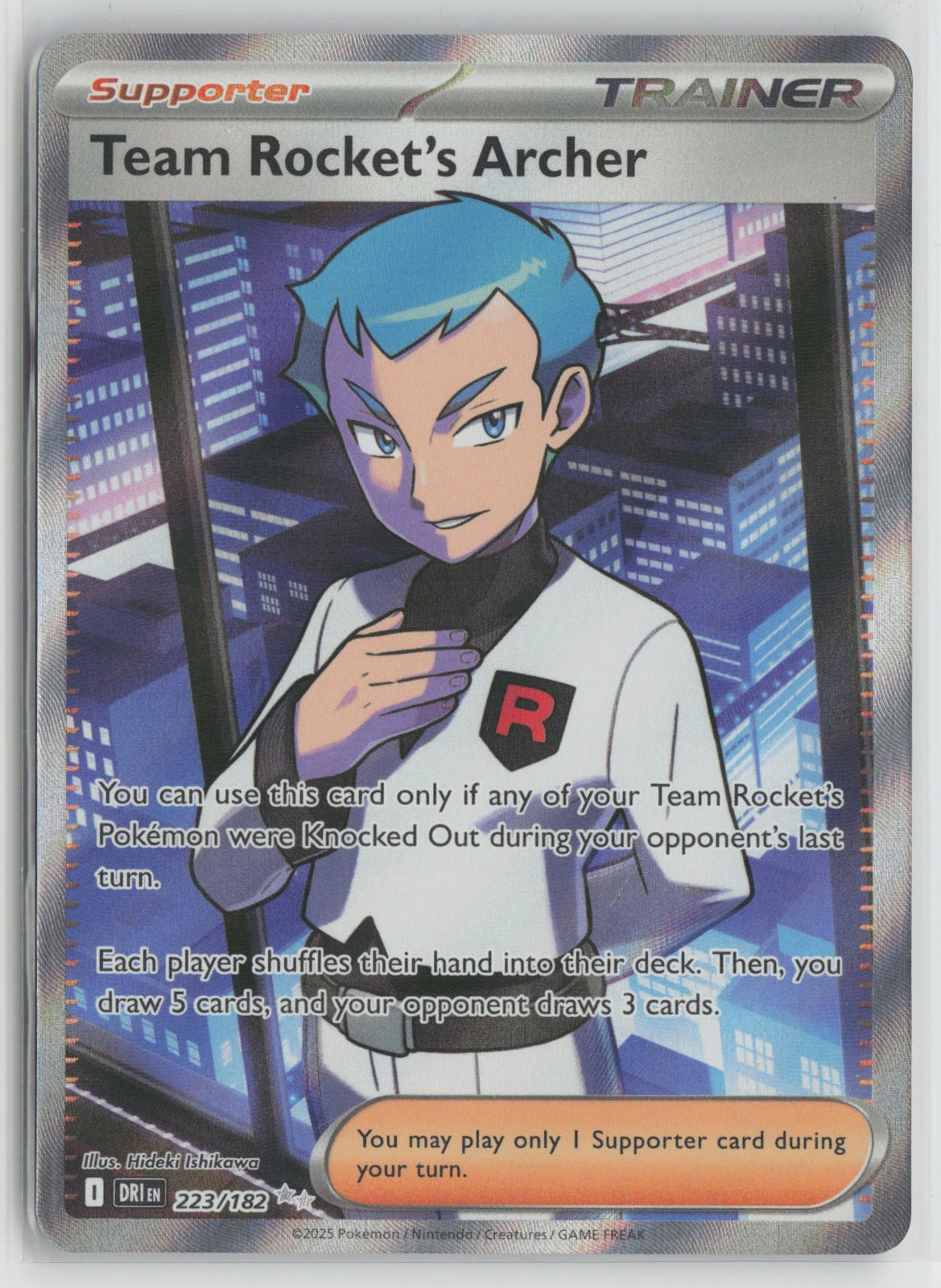 Team Rocket's Archer Ultra Rare Holo DRI 223/182 NM