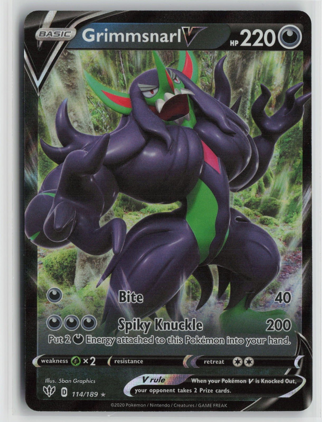 Grimmsnarl V Ultra Rare Holo SWSH03 114/189 NM